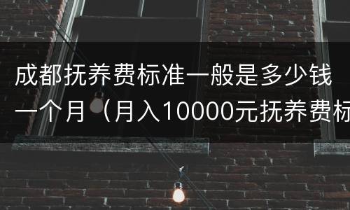 成都抚养费标准一般是多少钱一个月（月入10000元抚养费标准）