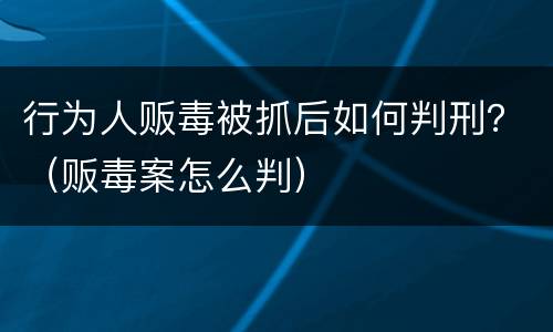 行为人贩毒被抓后如何判刑？（贩毒案怎么判）