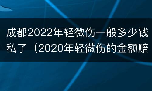 成都2022年轻微伤一般多少钱私了（2020年轻微伤的金额赔偿标准）