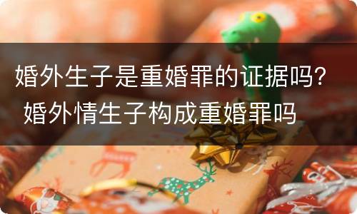 婚外生子是重婚罪的证据吗？ 婚外情生子构成重婚罪吗