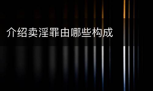 介绍卖淫罪由哪些构成