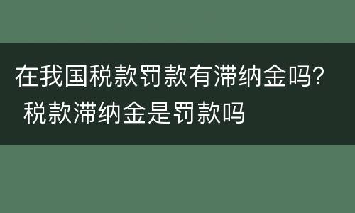 在我国税款罚款有滞纳金吗？ 税款滞纳金是罚款吗