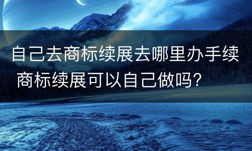 自己去商标续展去哪里办手续 商标续展可以自己做吗?
