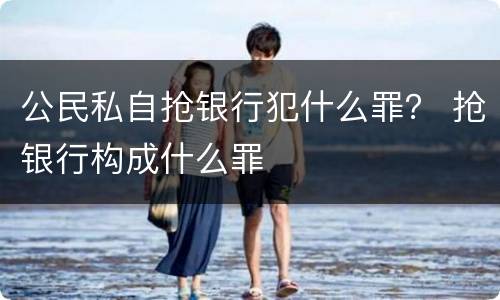 公民私自抢银行犯什么罪？ 抢银行构成什么罪