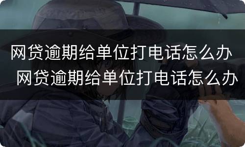 网贷逾期给单位打电话怎么办 网贷逾期给单位打电话怎么办案例