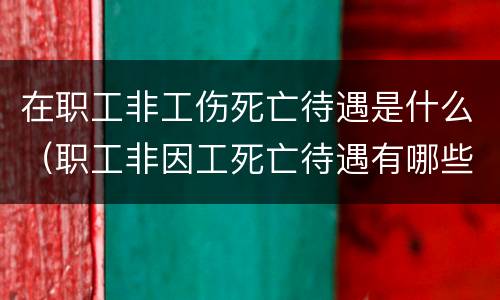 在职工非工伤死亡待遇是什么（职工非因工死亡待遇有哪些）