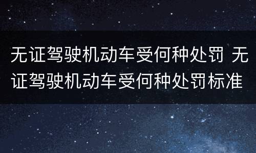 无证驾驶机动车受何种处罚 无证驾驶机动车受何种处罚标准