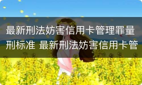 最新刑法妨害信用卡管理罪量刑标准 最新刑法妨害信用卡管理罪量刑标准