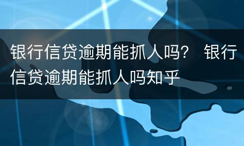 银行信贷逾期能抓人吗？ 银行信贷逾期能抓人吗知乎