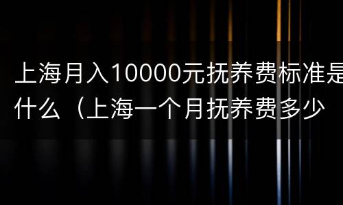 上海月入10000元抚养费标准是什么（上海一个月抚养费多少）