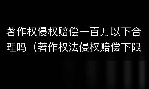 著作权侵权赔偿一百万以下合理吗（著作权法侵权赔偿下限）