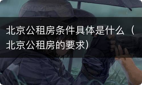 北京公租房条件具体是什么（北京公租房的要求）