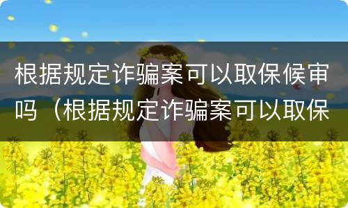 根据规定诈骗案可以取保候审吗（根据规定诈骗案可以取保候审吗判多久）