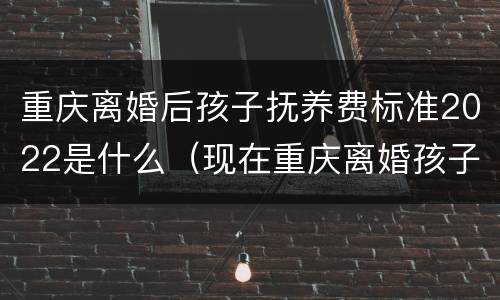 重庆离婚后孩子抚养费标准2022是什么（现在重庆离婚孩子抚养费一般多少钱）