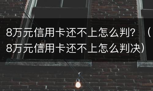 8万元信用卡还不上怎么判？（8万元信用卡还不上怎么判决）