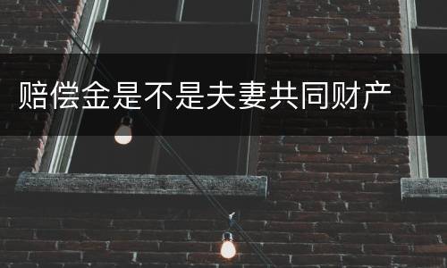 赔偿金是不是夫妻共同财产