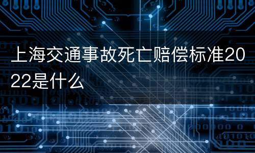 上海交通事故死亡赔偿标准2022是什么