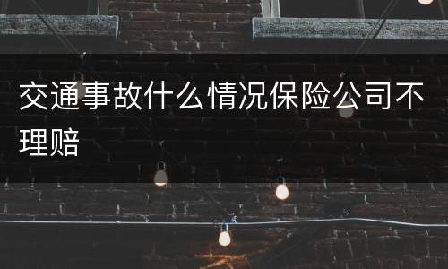 交通事故什么情况保险公司不理赔