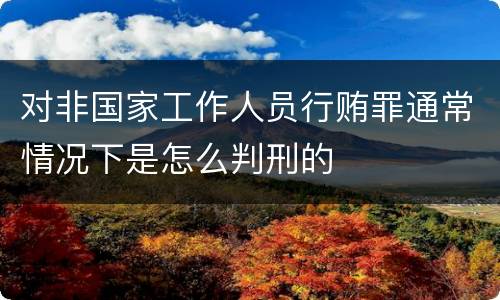 对非国家工作人员行贿罪通常情况下是怎么判刑的