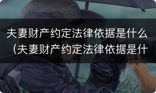 夫妻财产约定法律依据是什么（夫妻财产约定法律依据是什么意思）