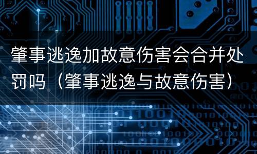 肇事逃逸加故意伤害会合并处罚吗（肇事逃逸与故意伤害）