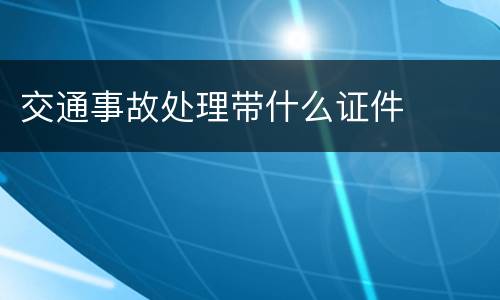 交通事故处理带什么证件