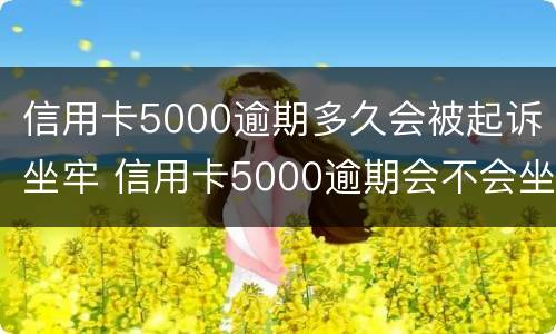 信用卡5000逾期多久会被起诉坐牢 信用卡5000逾期会不会坐牢