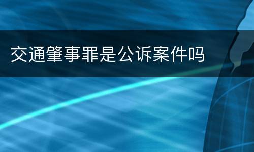 交通肇事罪是公诉案件吗