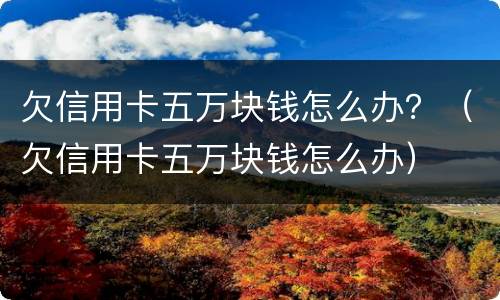 欠信用卡五万块钱怎么办？（欠信用卡五万块钱怎么办）