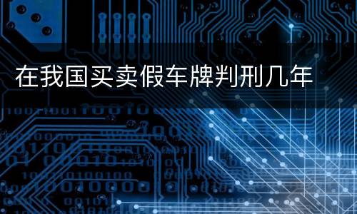 在我国买卖假车牌判刑几年