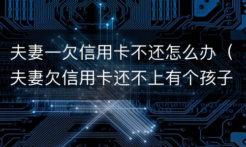 夫妻一欠信用卡不还怎么办（夫妻欠信用卡还不上有个孩子怎么办）
