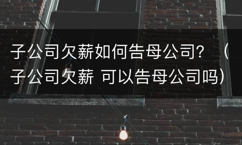 子公司欠薪如何告母公司？（子公司欠薪 可以告母公司吗）