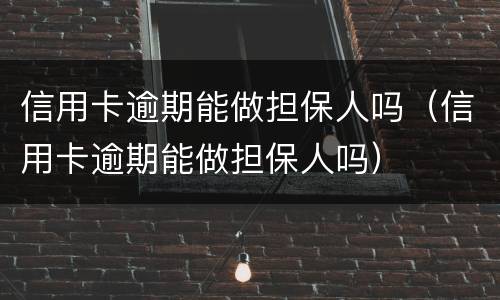 信用卡逾期能做担保人吗（信用卡逾期能做担保人吗）