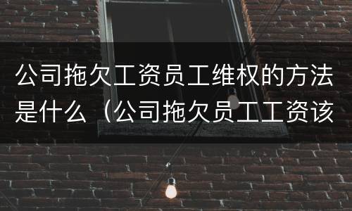 公司拖欠工资员工维权的方法是什么（公司拖欠员工工资该怎么追讨工资）