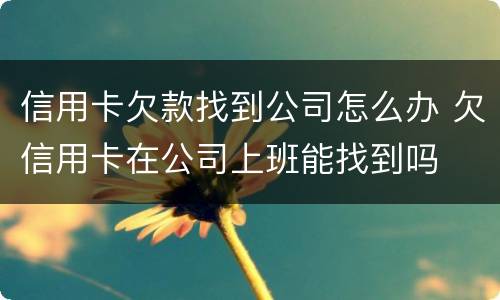 信用卡欠款找到公司怎么办 欠信用卡在公司上班能找到吗