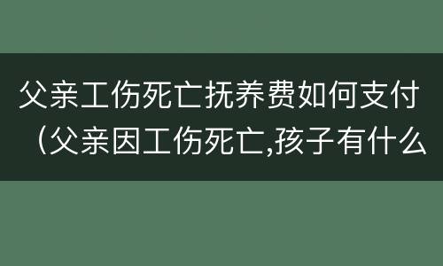 父亲工伤死亡抚养费如何支付（父亲因工伤死亡,孩子有什么照顾吗）
