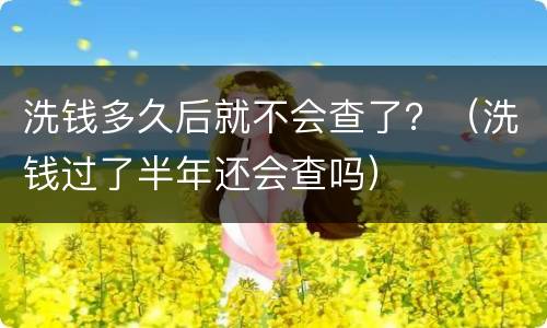 洗钱多久后就不会查了？（洗钱过了半年还会查吗）