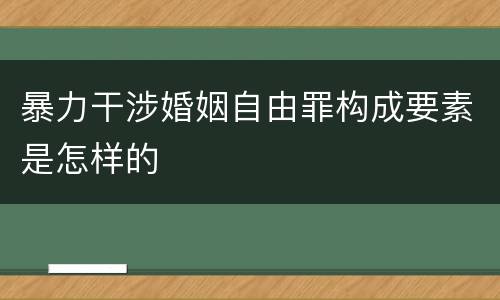 暴力干涉婚姻自由罪构成要素是怎样的