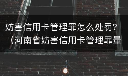 妨害信用卡管理罪怎么处罚？（河南省妨害信用卡管理罪量刑标准）