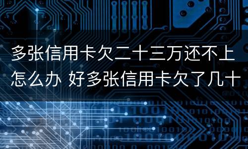多张信用卡欠二十三万还不上怎么办 好多张信用卡欠了几十万,还不上
