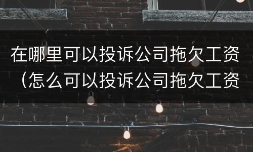 在哪里可以投诉公司拖欠工资（怎么可以投诉公司拖欠工资）