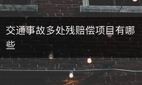 交通事故多处残赔偿项目有哪些