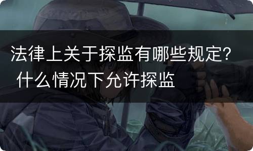 法律上关于探监有哪些规定？ 什么情况下允许探监