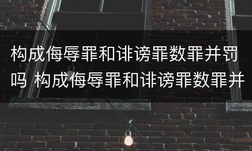 构成侮辱罪和诽谤罪数罪并罚吗 构成侮辱罪和诽谤罪数罪并罚吗判多少年
