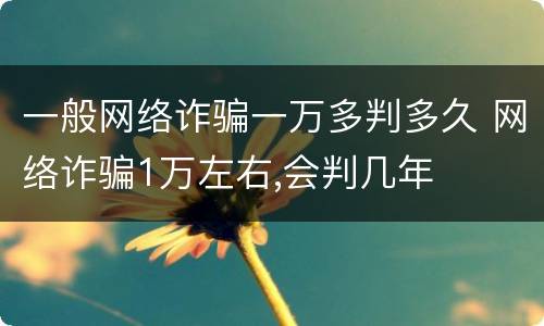 一般网络诈骗一万多判多久 网络诈骗1万左右,会判几年