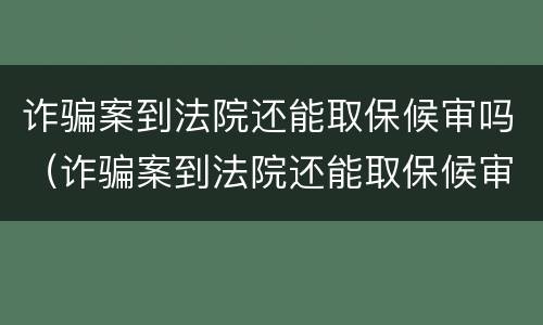 诈骗案到法院还能取保候审吗（诈骗案到法院还能取保候审吗知乎）