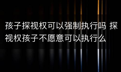 孩子探视权可以强制执行吗 探视权孩子不愿意可以执行么