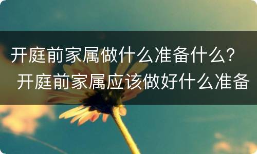 开庭前家属做什么准备什么？ 开庭前家属应该做好什么准备