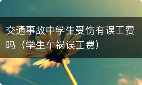 交通事故中学生受伤有误工费吗（学生车祸误工费）