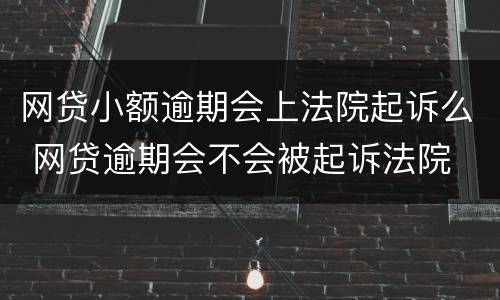 网贷小额逾期会上法院起诉么 网贷逾期会不会被起诉法院